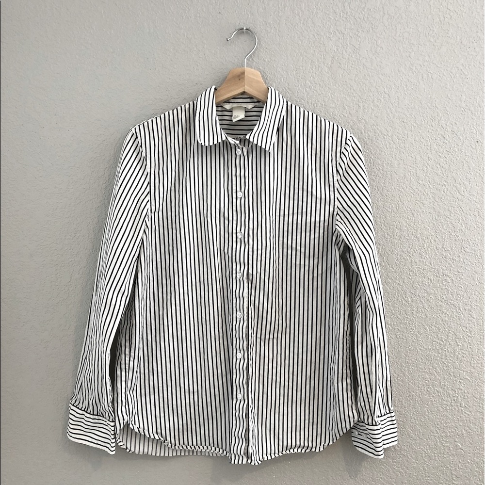 H&M Button-down White & Black Stripes
